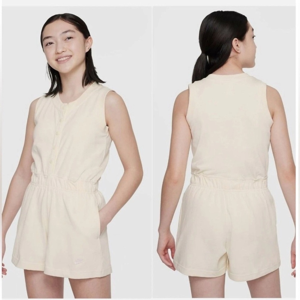 Nike girls beige jersey romper size S